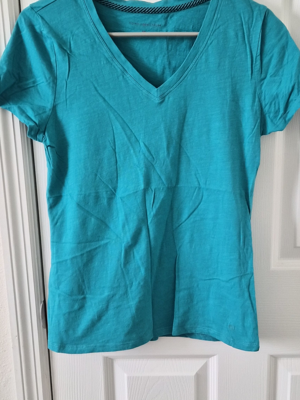 Tommy Hilfiger Teal V-Neck Short Sleeve Tee